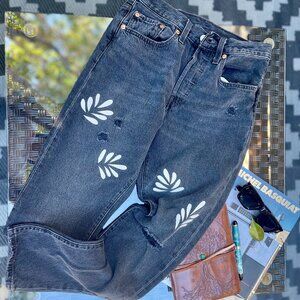 Gorgeous Custom Black Levi’s 501 Skinny Jeans – Vintage Vibes